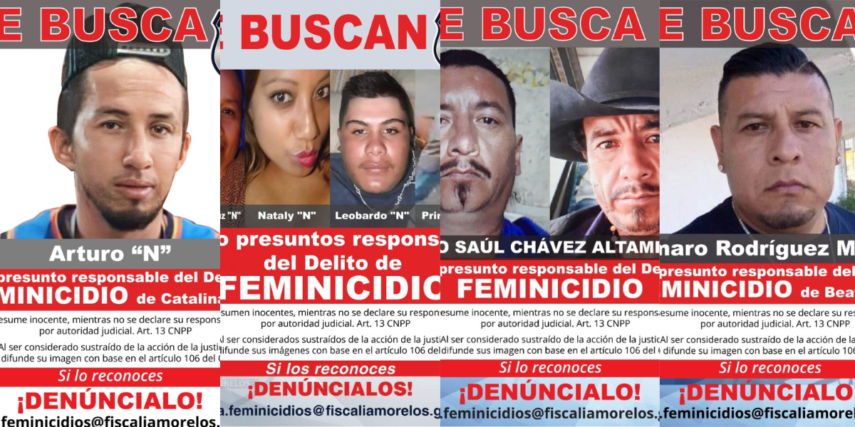 Sin localizar cinco feminicidas pese a ficha de búsqueda