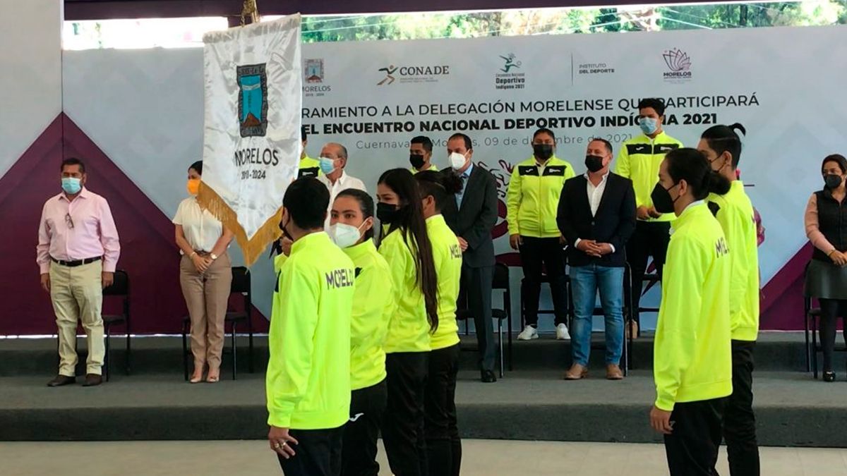 Realizan abanderamiento de atletas indígenas 24 Morelos