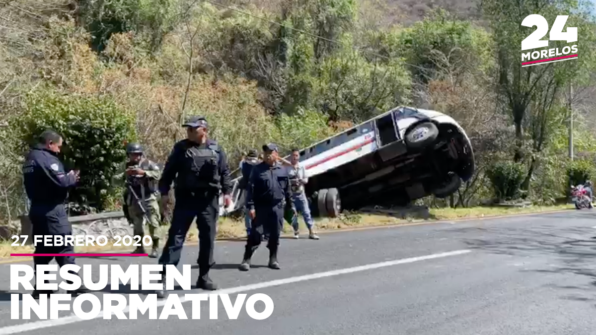 Volcó ruta 19 en cañón de lobos - 24 Morelos